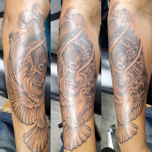 Explore texas longhorn tattoo ideas, creative tattoo ideas in Camby, available at Sick With It Tattoos