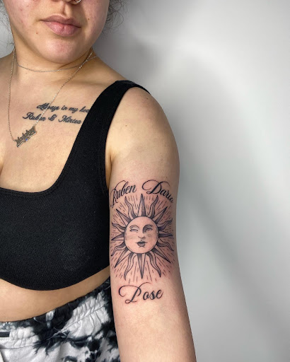 Explore tattoo space filler ideas, creative tattoo ideas in Roselle Park, available at Sola Ink