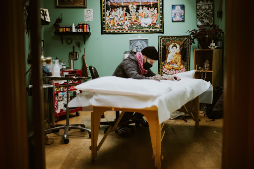 Explore full chest tattoo ideas, creative tattoo ideas in Albany, available at Dead Presidents Lounge