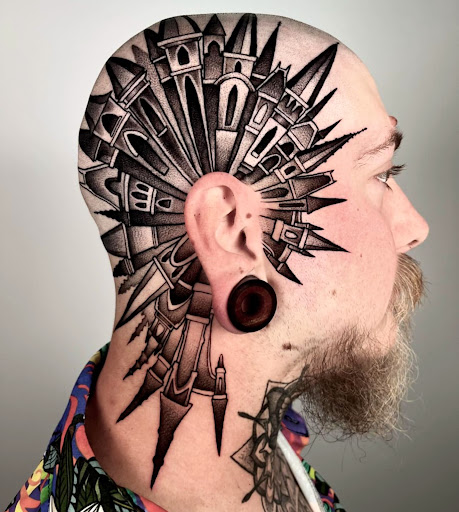 Explore halloween theme tattoo ideas, creative tattoo ideas in Fort Lauderdale, available at Borrowed Time Tattoo