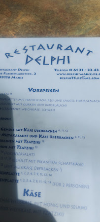 Restaurant Delphi Mainz à Mainz carte