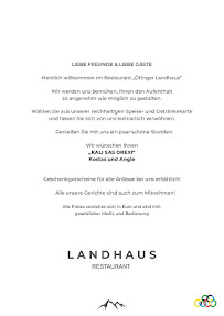 Öfinger Landhaus à Bad Dürrheim menu