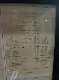 Restaurant français La Mère Jean à Lyon (la carte)