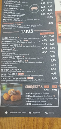 Cañas y Tapas Fenouillet à Fenouillet menu