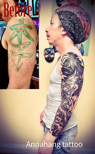 Explore mens hand tattoos ideas, creative tattoo ideas in Garden Grove, available at Anna Hang Tattoo