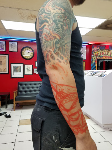 Explore mens bicep tattoo ideas, creative tattoo ideas in Tampa, available at Las Vegas Tattoo Co