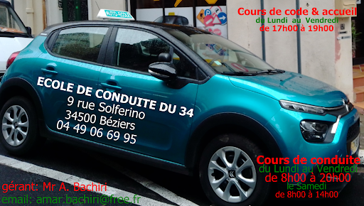 École de Conduite Du 34 à Béziers, Hérault