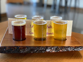A row of beer taps
