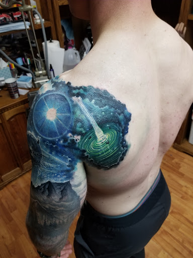 Explore lower abdominal tattoo ideas, creative tattoo ideas in Pueblo, available at Spellbound Electric Tattoos