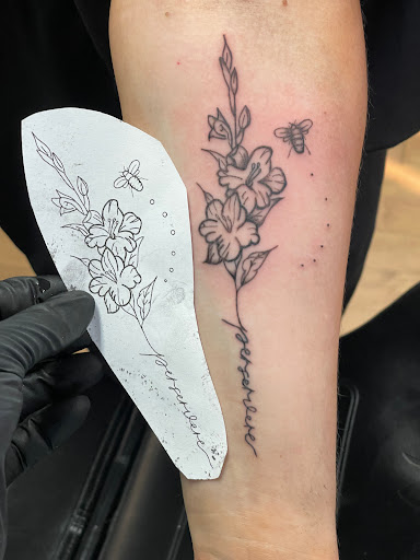 Explore bear sleeve tattoo ideas, creative tattoo ideas in Joppa, available at Iron Lotus Tattoo