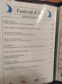 Menu / carte de Vela Azzurra à Besançon