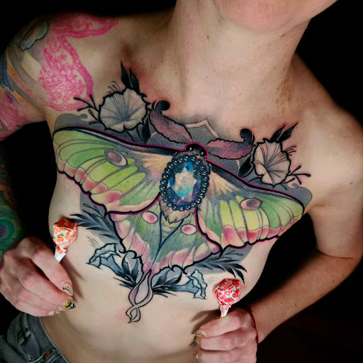 Explore dead dog tattoo ideas, creative tattoo ideas in Albuquerque, available at Golden Needle Tattoo Studio