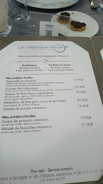 Restaurant français La Calanque Bleue à Sausset-les-Pins (la carte)