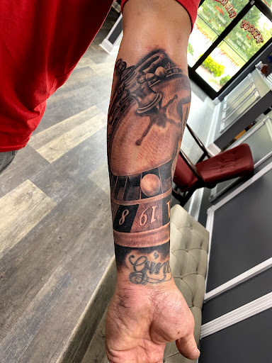 Explore snowboard tattoo ideas, creative tattoo ideas in Waynesboro, available at Tattooed In the Wild Studio