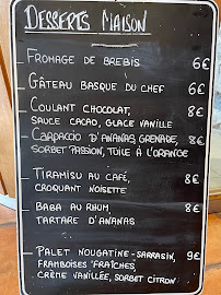 Menu / carte de Restaurant Ispeguy à Ciboure