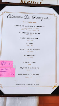 Carte du Estaminé da Franqueira à Pereira
