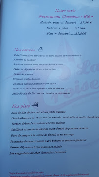 La Croisette à Châtelaillon-Plage menu