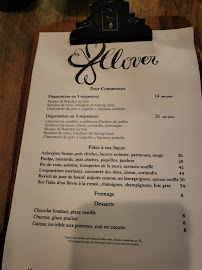 Carte du Restaurant Clover Saint-Germain à Paris