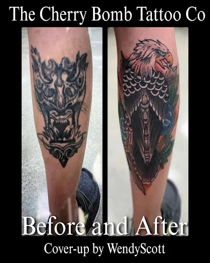 Explore raccoon tattoo ideas, creative tattoo ideas in Lees Summit, available at The Cherry Bomb Tattoo Co.