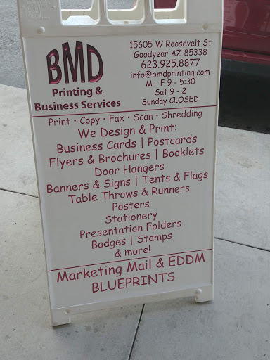 Print Shop «BMD Printing & Business Services», reviews and photos, 15605 W Roosevelt St #105, Goodyear, AZ 85338, USA