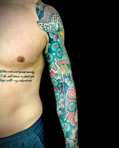 Explore art deco tattoo ideas, creative tattoo ideas in Virginia Beach, available at Salt Water Tattoo