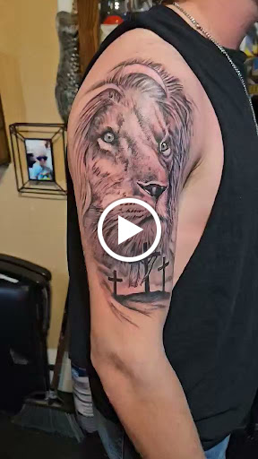 Explore lower leg tattoo ideas, creative tattoo ideas in Roanoke, available at RailYard INK