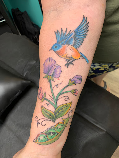 Explore chest and shoulder tattoo ideas, creative tattoo ideas in Orwigsburg, available at Small World Tattoo