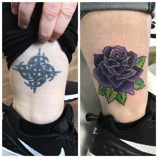 Explore back of the thigh tattoo ideas, creative tattoo ideas in Delmar, available at Resolute Tattoo