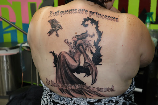 Explore women thigh tattoo ideas, creative tattoo ideas in Spokane, available at Platinum Rose Tattoo Studio