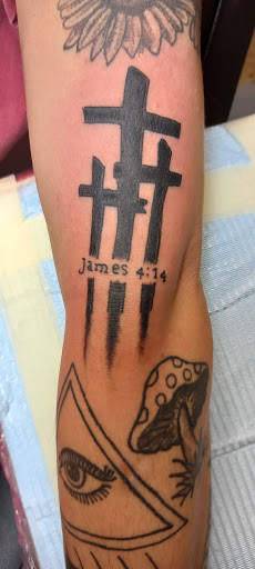 Explore cross tattoo ideas for woman, creative tattoo ideas in Meridian, available at SK-Tattoo1