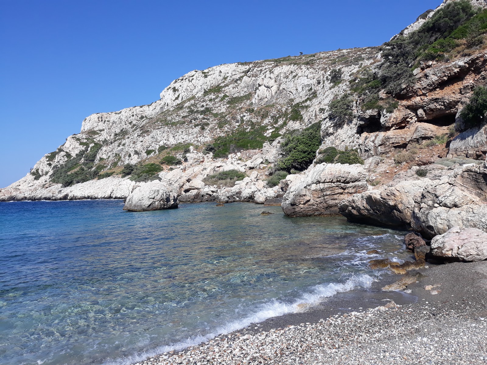 Photo of Paralia Iero backed by cliffs