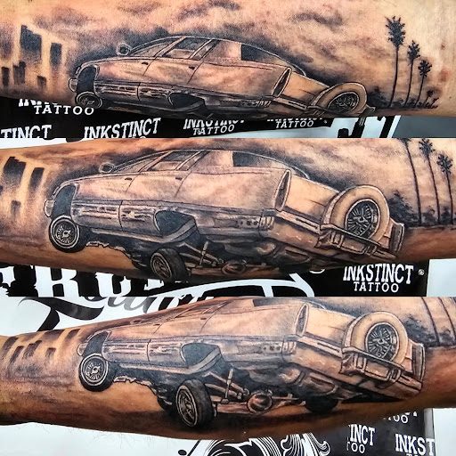 Explore religious elbow tattoo ideas, creative tattoo ideas in Indianapolis, available at INKSTINCT TATTOO
