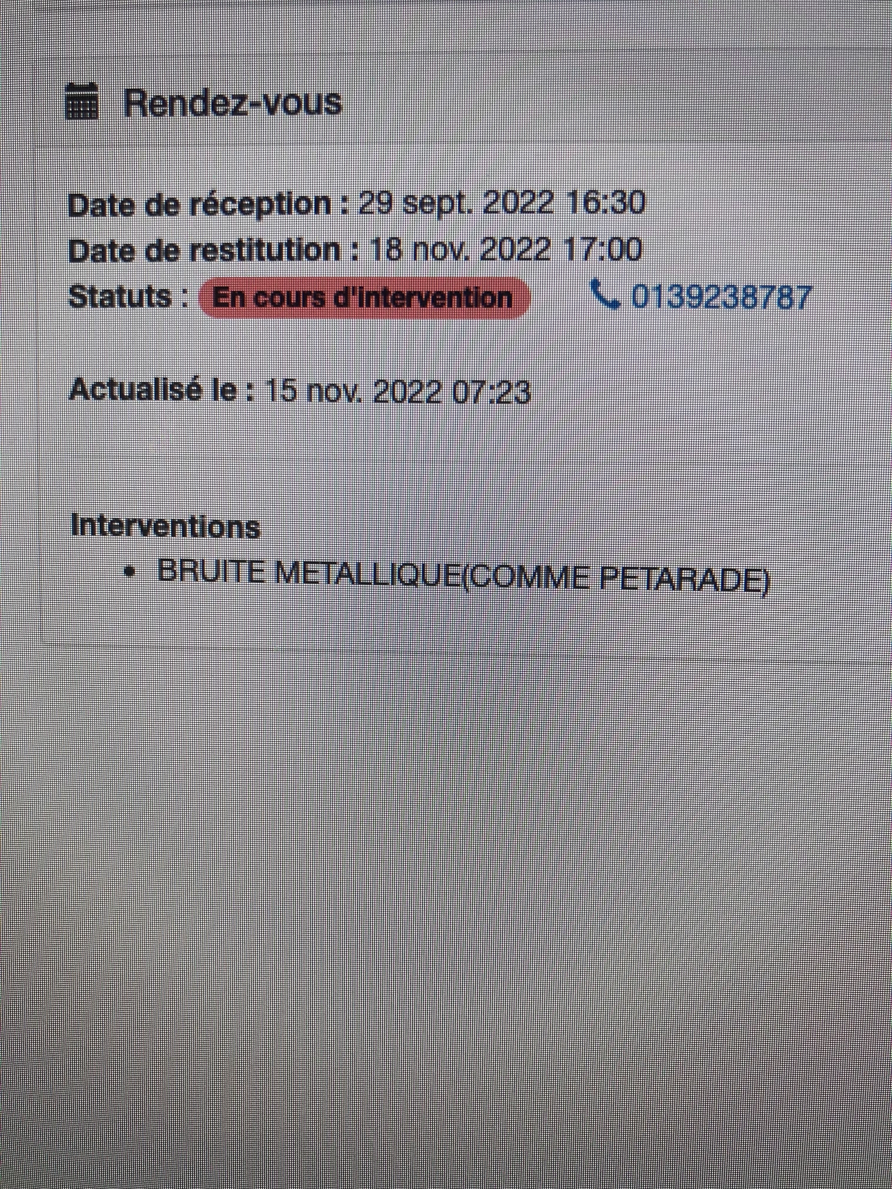 Photo n° 1 de l'avis de Frédéric.e fait le 15/11/2022 à 06:31