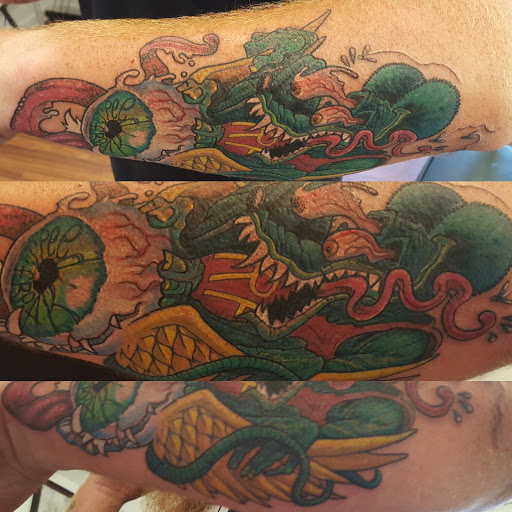 Explore banksy tattoo ideas, creative tattoo ideas in Foley, available at Next Level Tattoo