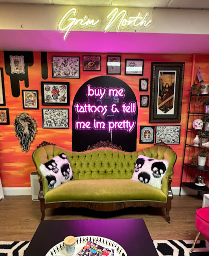 Explore ryuk tattoo ideas, creative tattoo ideas in Portsmouth, available at Grim North Tattoo and Piercing