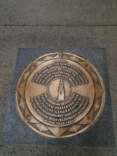 A bronze plaque about the North church