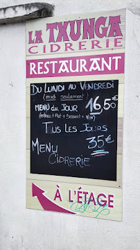 Menu / carte de La Txunga à Bayonne