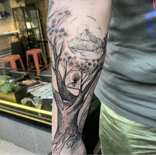 Explore cover up ideas for dark tattoos, creative tattoo ideas in New York, available at Red Baron Ink Tattoo and Piercing
