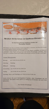 Menu du Ehrnsberger à Neumarkt in der Oberpfalz