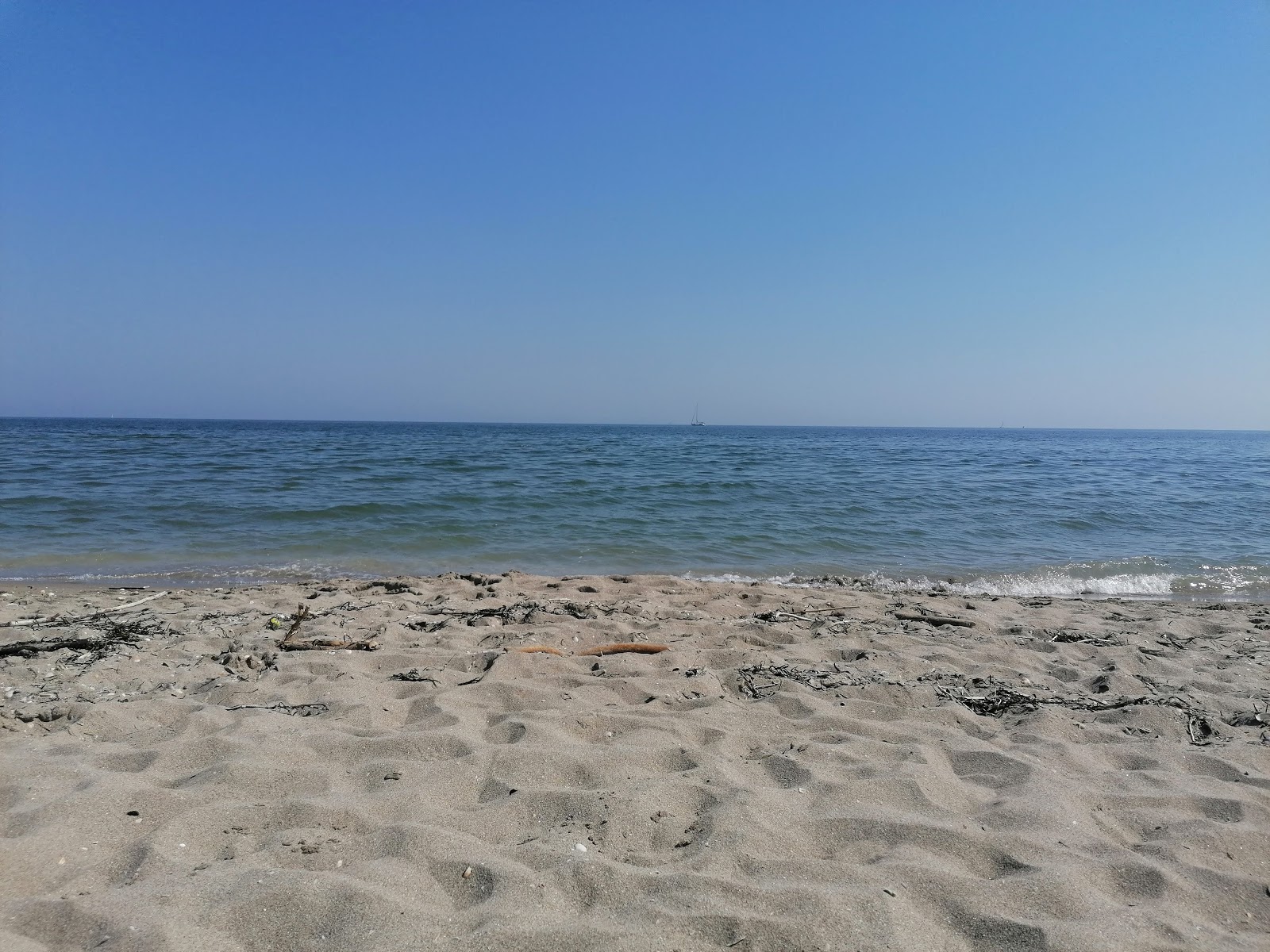 Foto von Spiaggia della Bassona und die siedlung