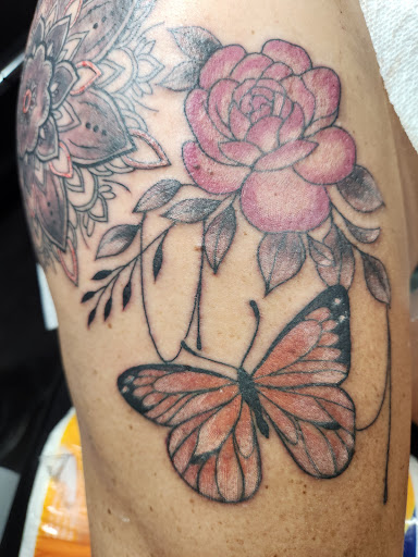 Explore shoulder arm tattoo ideas, creative tattoo ideas in Pittsfield, available at Detail and Color Tattoo