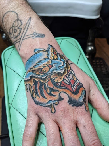 Explore ideas for leg sleeve tattoos, creative tattoo ideas in Lake Villa, available at Eternal Tiger Tattoo