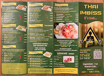Carte du Thai Imbiss à Cologne