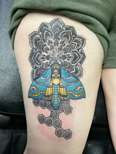 Explore road tattoo ideas, creative tattoo ideas in Mesa, available at Ink Mafia Tattoo & Piercing