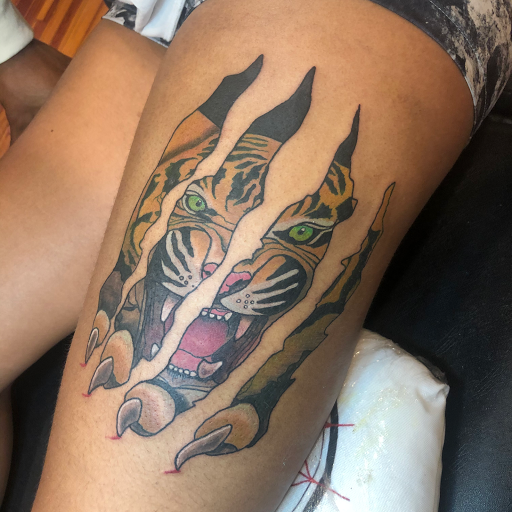 Explore spiritual tattoo ideas for men, creative tattoo ideas in Towson, available at Rose & Dagger Art Studio