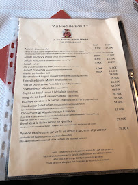 Au Pied De Boeuf à Sélestat menu