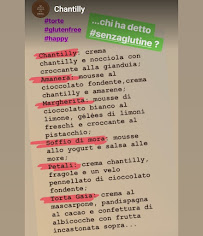 Chantilly à Moglia menu