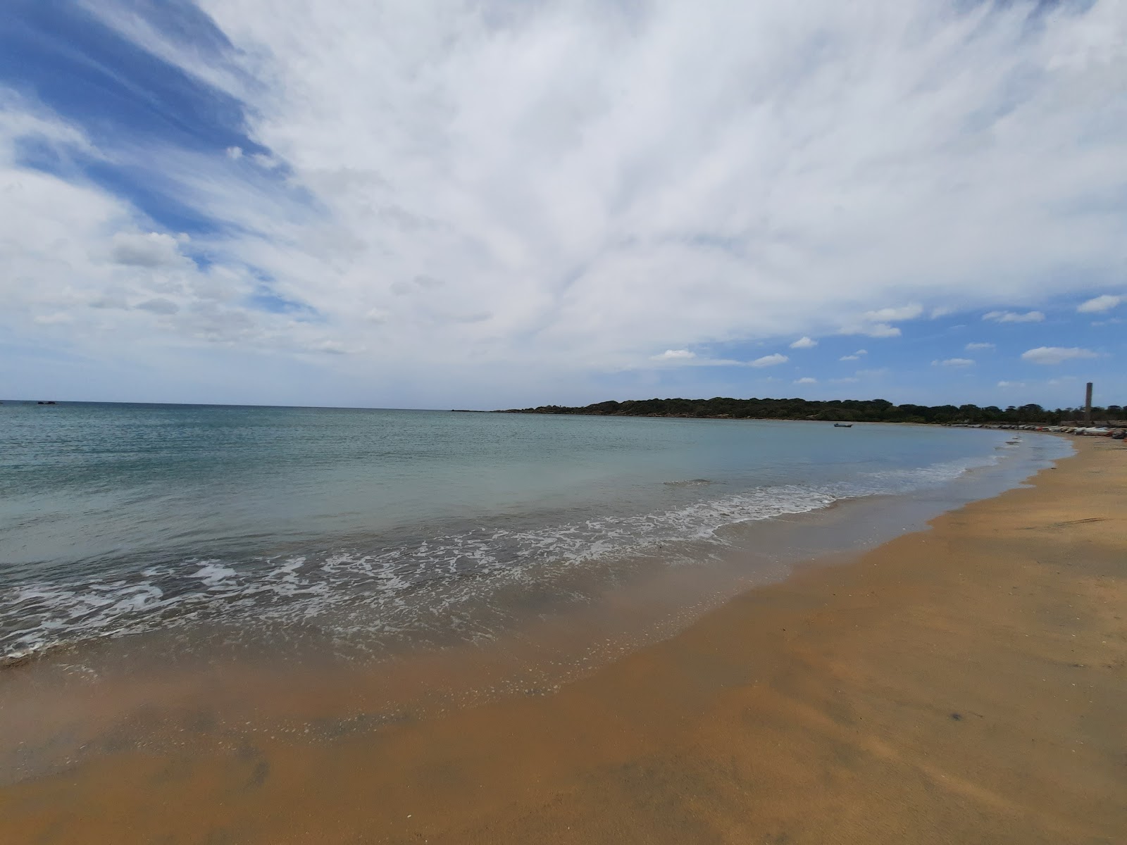 Photo de Pulmoddai Beach avec rivage droit, long