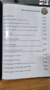 Menu du Roulote KuKita à Canelas