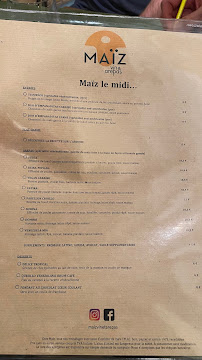 Restaurant vénézuélien Maïz à Paris (la carte)